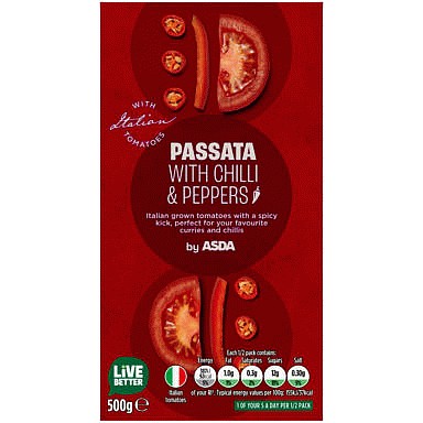 ASDA Passata with Chilli & Peppers (500g)