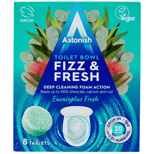 Astonish Toilet Bowl Fizz & Fresh Eucalyptus Fresh Tablets (8 x 25g, 200g)