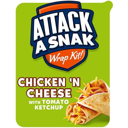 Attack A Snak Chicken & Cheese Wrap Kit with Tomato Ketchup (86g)