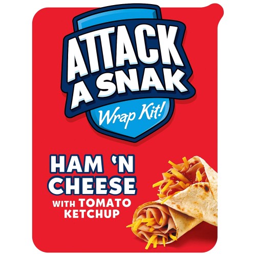 Attack A Snak Ham 'n Cheese Wrap Kit with Tomato Ketchup (86g)