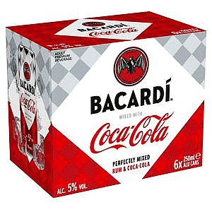 Bacardi & Coca Cola (6 x 250ml)