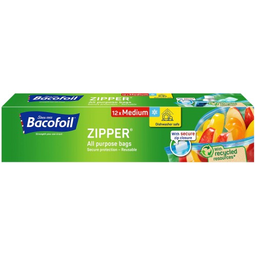 Bacofoil All Purpose Zipper Bags Medium (12 x 3l)
