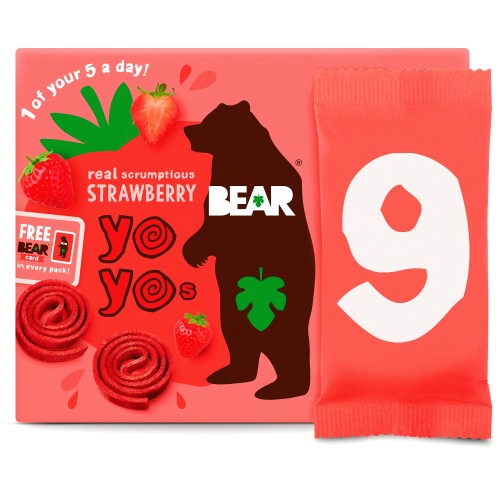 BEAR Fruit Yoyos Strawberry Family Pack (9 x 20g)