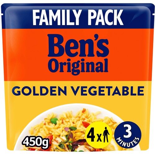 Bens Original Golden Vegetable Microwave Rice Family Pack (450g)