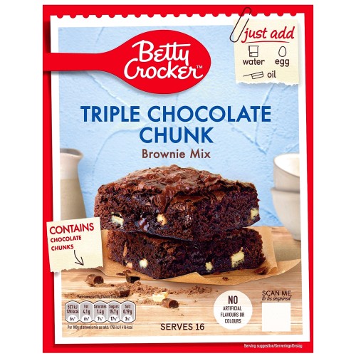Betty Crocker Triple Chocolate Chunk Brownie Mix (415g)