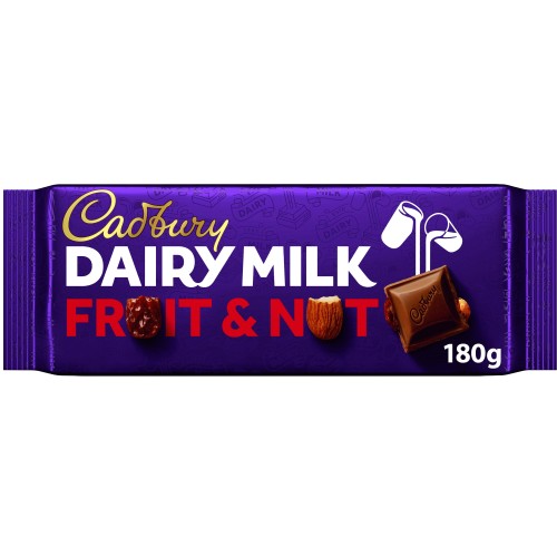 Cadbury Dairy Milk Fruit & Nut Chocolate Bar (4 x 180g)