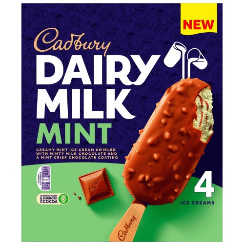Cadbury Dairy Milk Mint Ice Cream (4 x 90ml)