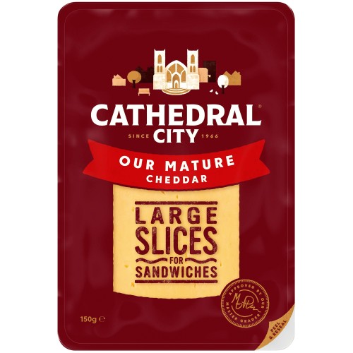 Cathedral City Mature Cheddar Cheese 6 Large Slices (6 x 150g)