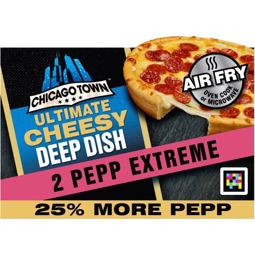 Chicago Town Ultimate Cheesy Deep Dish Pepp Extreme on a Cheesy Sauce Pizza (2 x 163g)