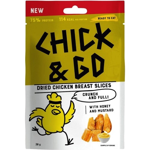 Chick and Go dried chicken breast slices with mustard and honey