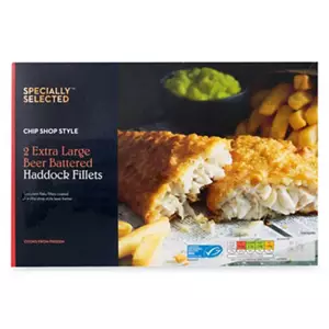 Chip Shop Style Extra Large Beer Battered Haddock Fillets 2 Pack