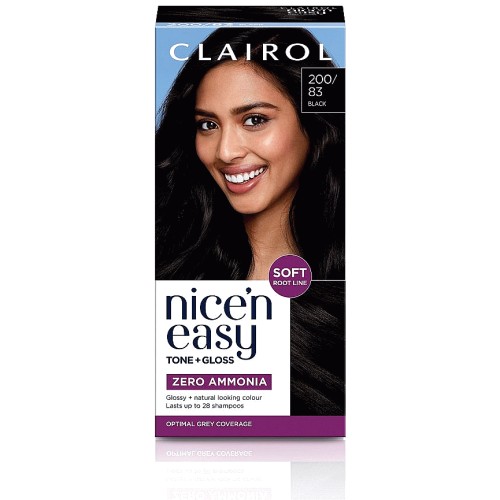 Clairol Nice'N Easy Tone+Gloss Semi Permanent Hair Dye 200 83 Black