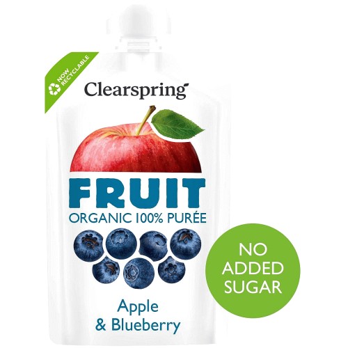 Clearspring Organic FRUIT Puree Apple & Blueberry (100g)