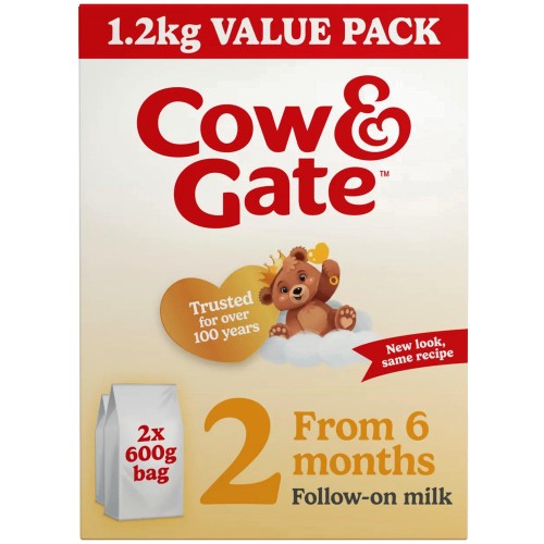 Cow & Gate 2 Follow On Baby Milk Formula Powder 6-12 Months (2 x 600g)