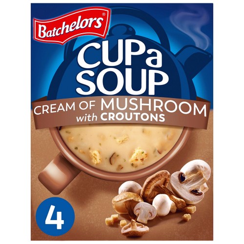 Cream of Mushroom Cup Soup with Croutons, 4 Sachets (4 x 99g)