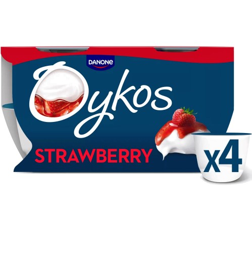 Danone Oykos Luxury Greek Style Strawberry Yogurt (4 x 110g)
