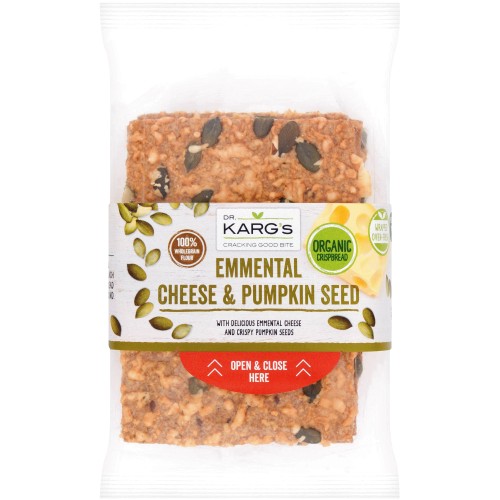 Dr. Karg's Organic Emmental Cheese & Pumpkin Seed Crispbread (200g)