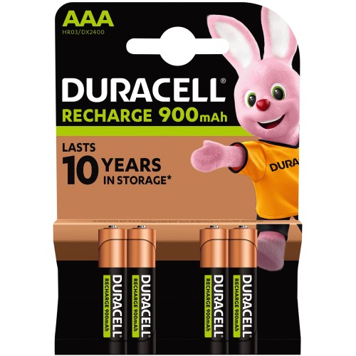 Duracell Recharge Ultra AAA Batteries (4 x 900mah)