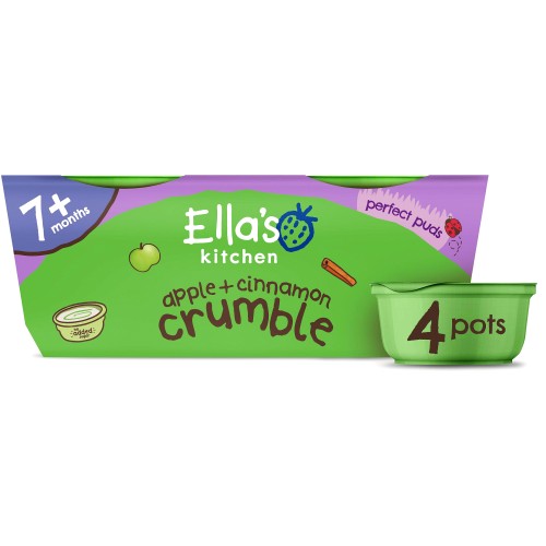 Ella's Kitchen Organic Apple + Cinnamon Crumble 7+ Months (4 x 80g)