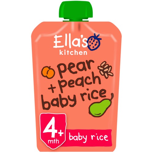 Ella's Kitchen Organic Pear & Peach Baby Rice Pouch 4+ Months (1 x 120g)