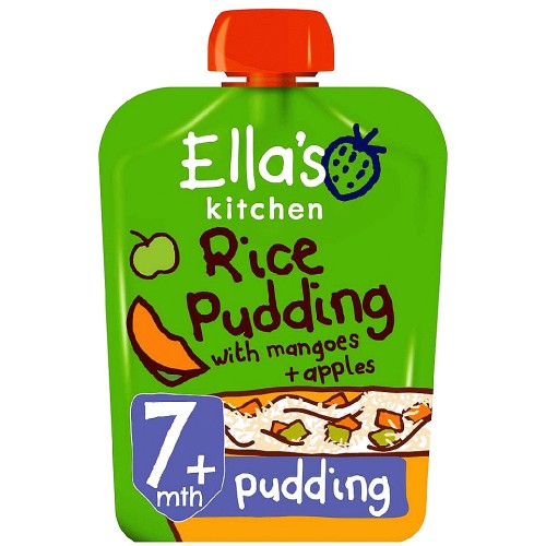 Ella's Kitchen Organic Rice Pudding with Mangoes & Apples Baby Pouch 7+ Months (80g)