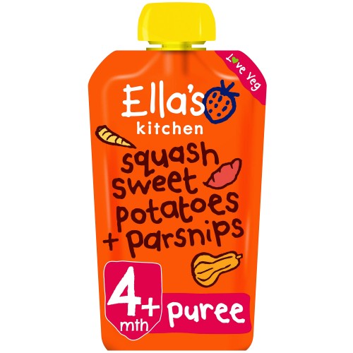 Ella's Kitchen Organic Squash Sweet Potato & Parsnip Puree Pouch 4+ Months (120g)