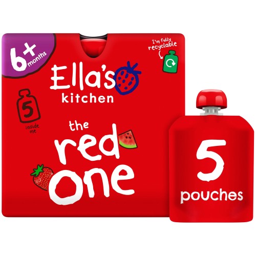 Ella's Kitchen Organic The Red One Squished Fruit Pouch 6 mths+ (5 x 90g)