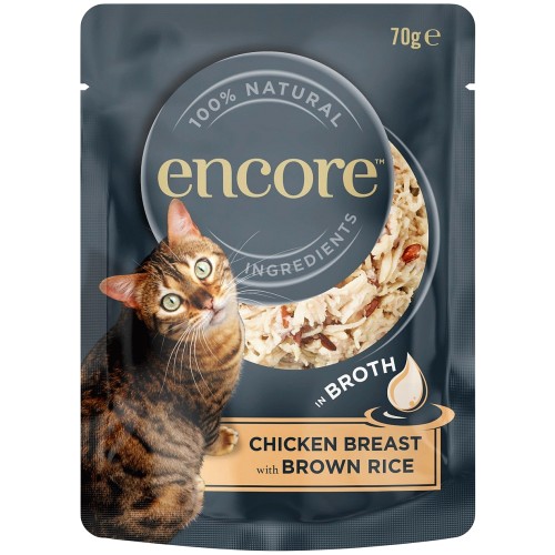 Encore Cat Food Pouch Chicken & Brown Rice in Broth (70g)