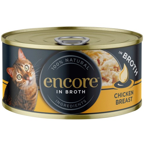 Encore Natural Chicken Breast in Broth Cat Tin (70g)