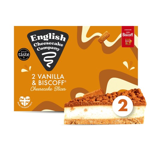 English Cheesecake Company 2 Vanilla & Biscoff Cheesecake Slices (2 x 180g)