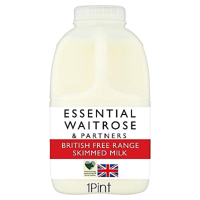 Essential British Free Range Skimmed Milk (1pt, 568ml)
