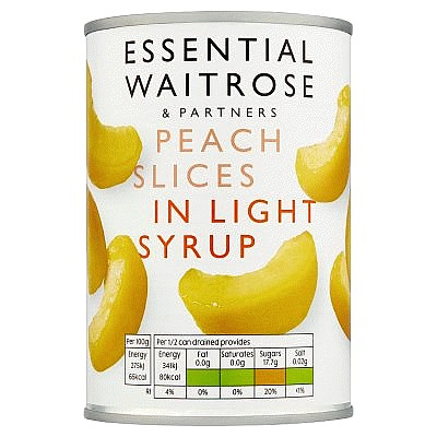 Essential Peach Slices in Light Syrup drained (248g)