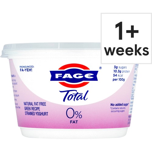 Fage Total 0% Fat Greek Recipe Strained Yogurt Natural Fat Free (450g)