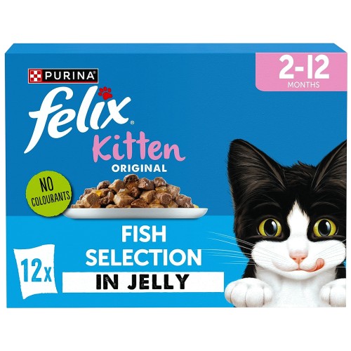Felix Original Kitten Fish Selection in Jelly Wet Cat Food (12 x 85g)