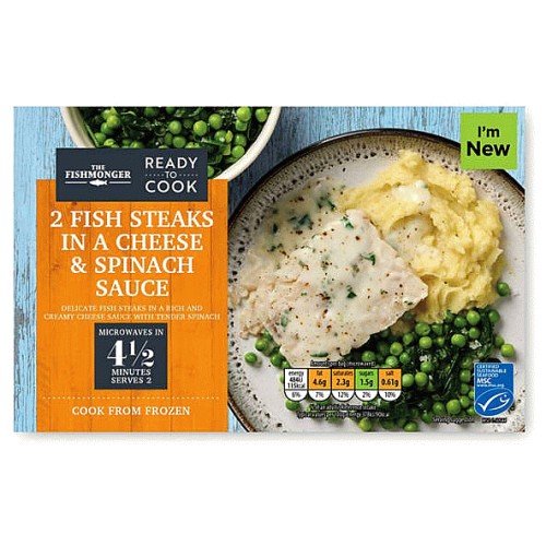 Fish Steaks in a Cheese & Spinach Sauce (2)