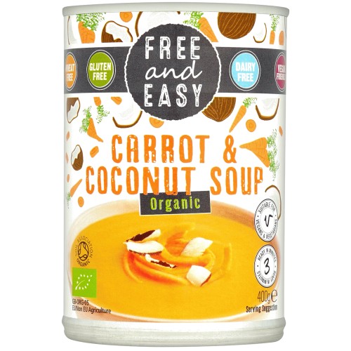 Free & Easy Free From Dairy Free Organic Carrot & Coconut Soup (400g)