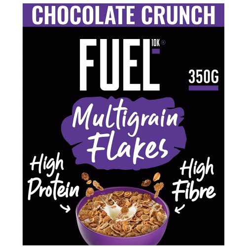 FUEL10K Chocolate Multigrain Flakes High Protein Breakfast Cereal (350g)