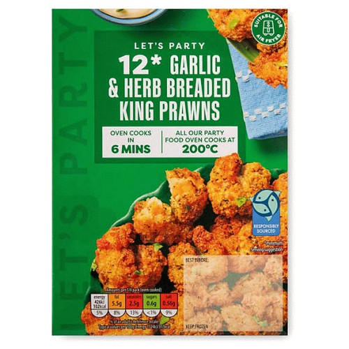Garlic & Herb Breaded Prawns 12Pack*