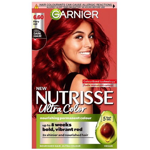 Garnier Nutrisse Ultra Color 6.60 Fiery Red Permanent Hair Dye