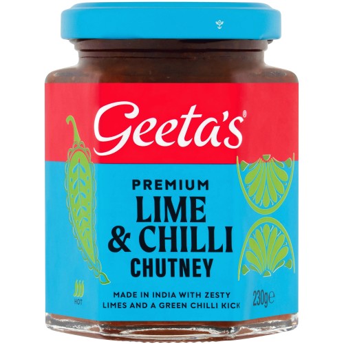 Geeta's Premium Lime & Chilli Chutney Hot (230g)