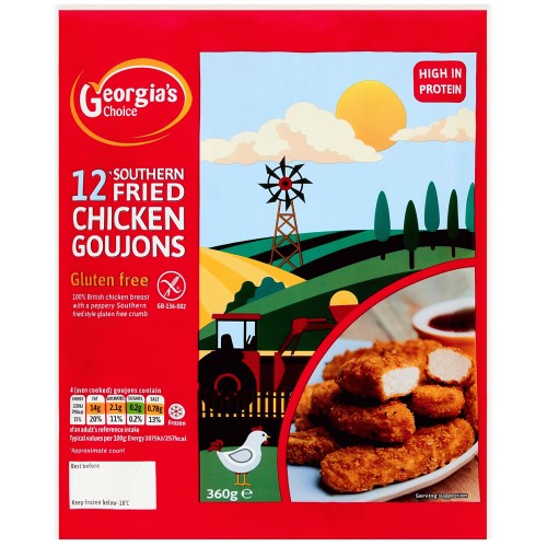Georgias Choice Gluten Free Southern Fried Chicken Goujons (360g)
