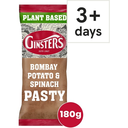 Ginsters Vegan Bombay Potato & Spinach Pasty (180g)