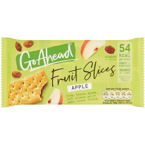 Go Ahead Apple Crispy Fruit Slice Snack Bars (4 x 43.6g)