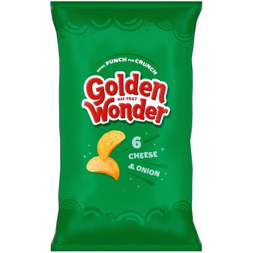 Golden Wonder Cheese & Onion Crisps 6x25 (6 x 25g)