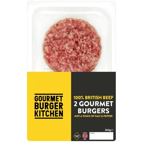 Gourmet Burger Kitchen 2 British Beef Burgers (342g)