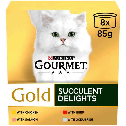 Gourmet Gold Succulent Delights Adult Wet Cat Food Chicken (8 x 85g)