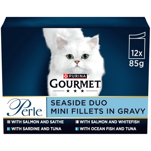 Gourmet Perle Seaside Duo in Gravy Wet Cat Food Pouches (12 x 85g)