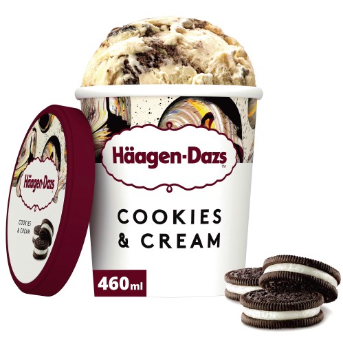 Haagen-Dazs Cookies & Cream Ice Cream Frozen Dessert Tub (460ml)