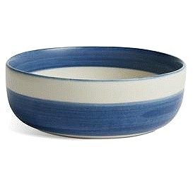 Habitat Artisan Stripe Stoneware Cereal Bowl Blue