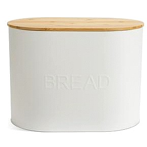 Habitat Embossed Text Carbon Steel Bread Bin